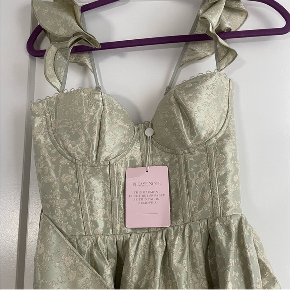 V Chapman Vera Dress in Sage Duchess - Picture 7 of 8